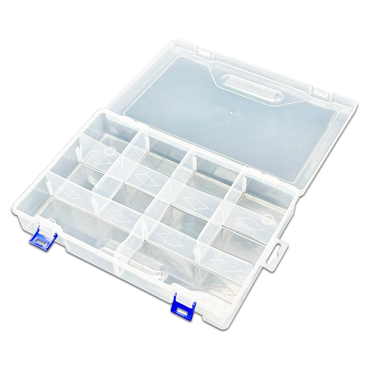 15 Grid Clear Plastic Compartment Organizer Storage Case – JPI Display
