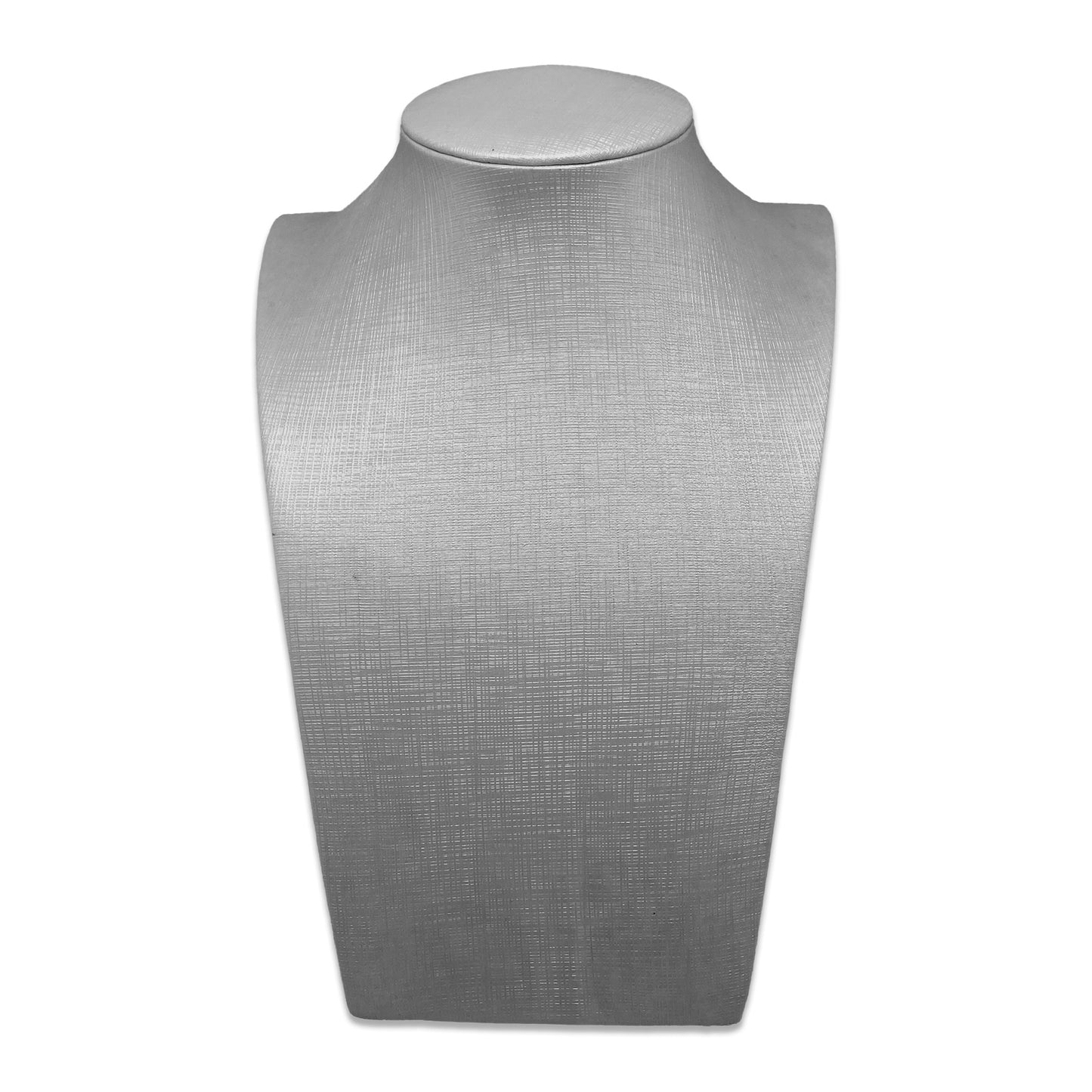 10" Silver Linen Necklace Bust Display