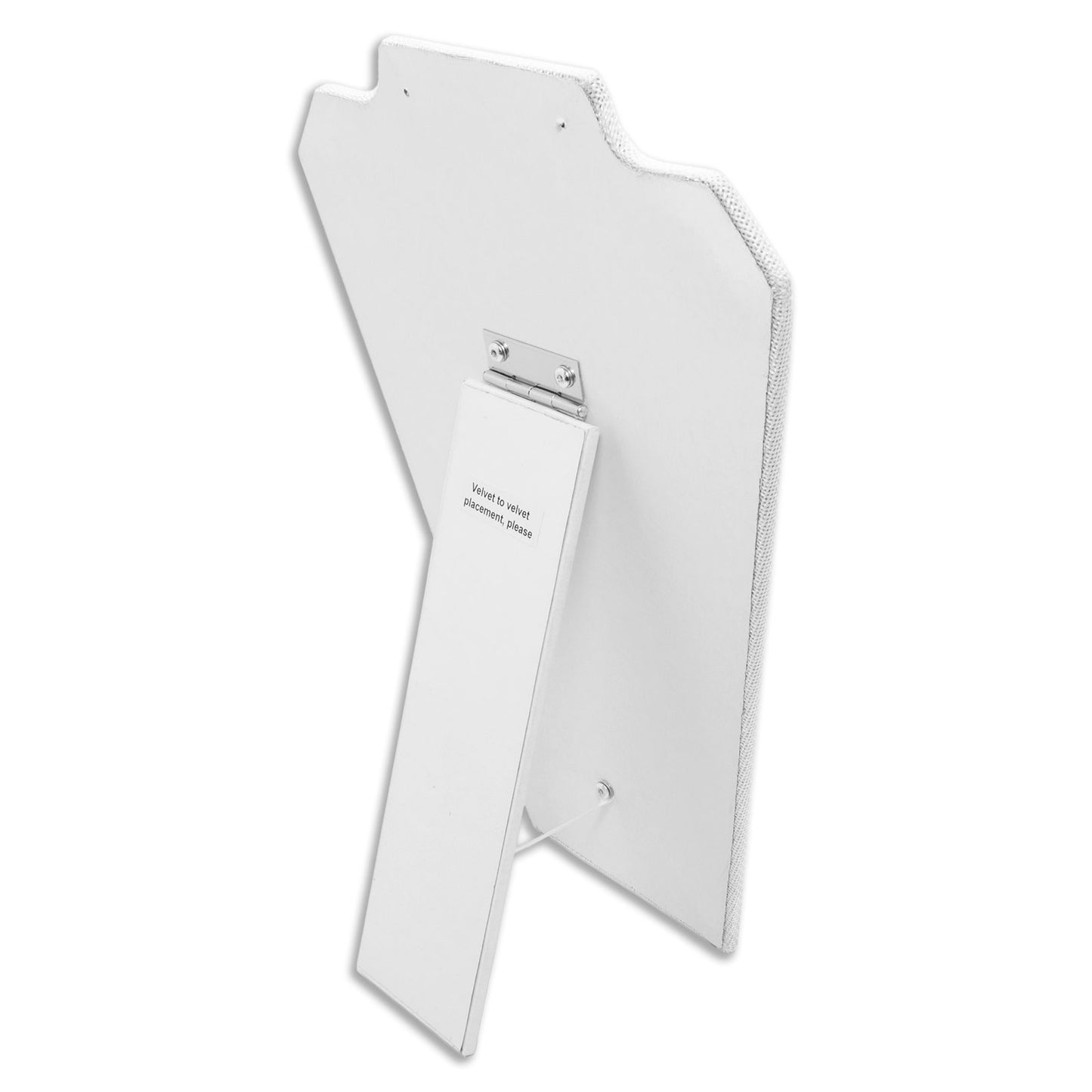 11 1/8" White Burlap Necklace and Earring Easel Display