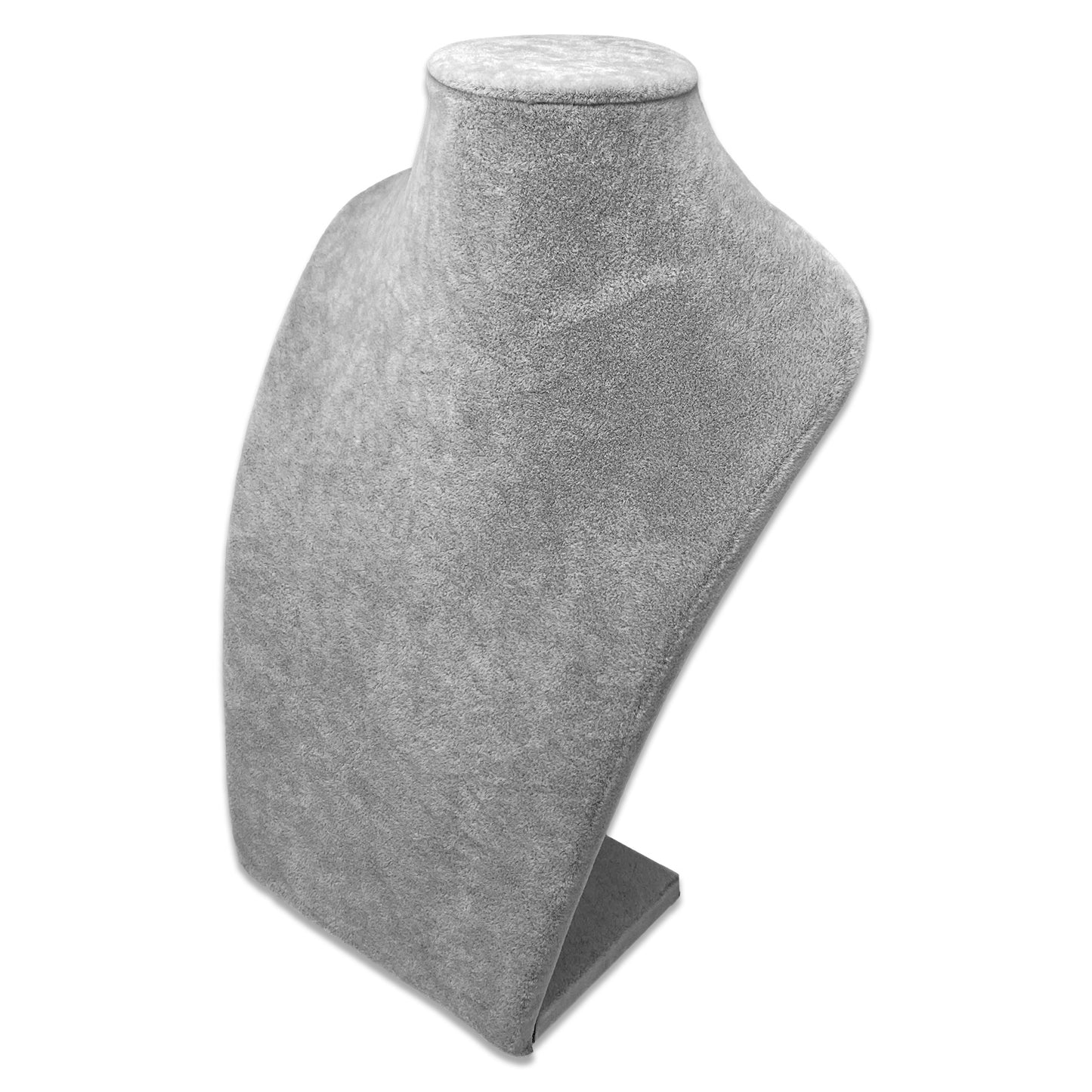 11" Gray Velvet Necklace Bust Display