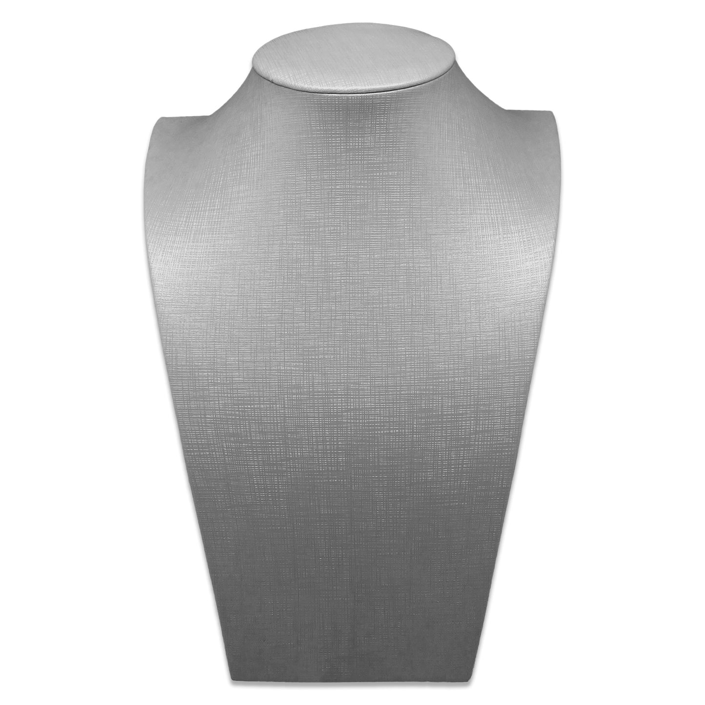 11" Silver Linen Necklace Bust Display