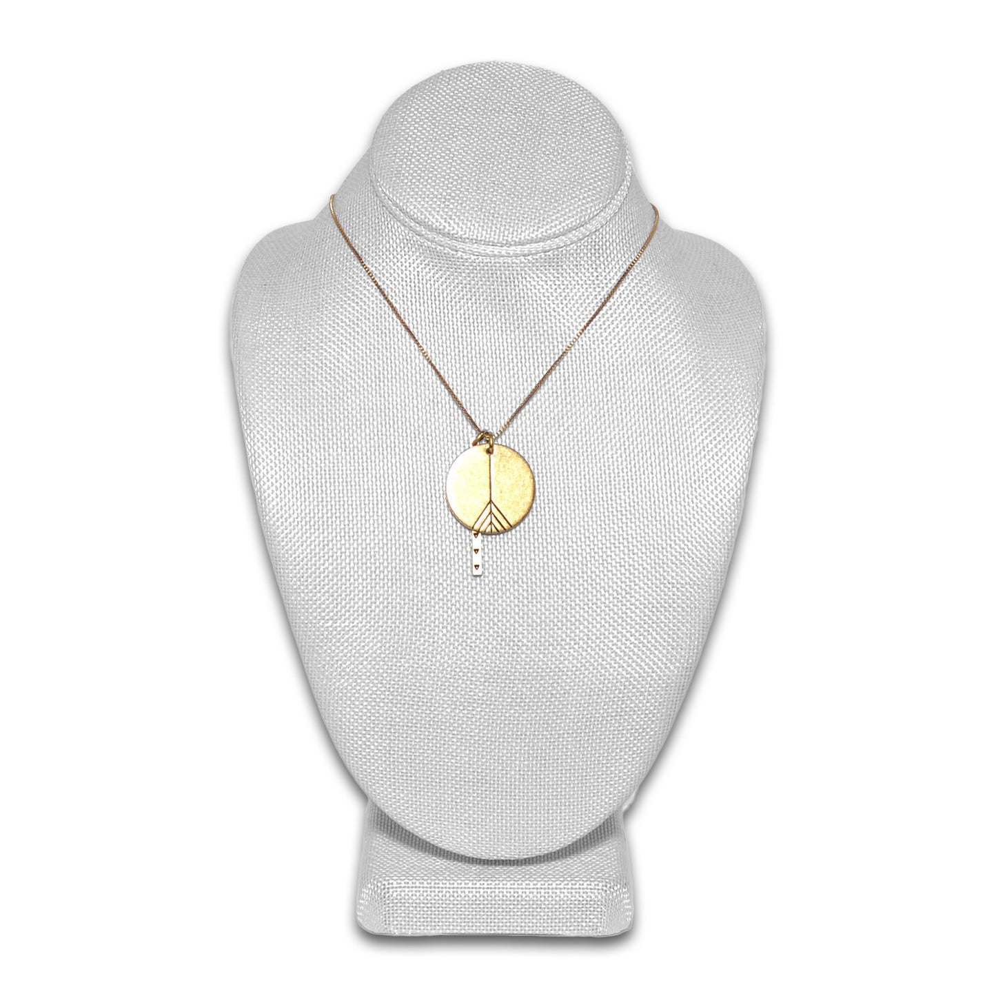 11" White Linen Burlap Necklace Bust