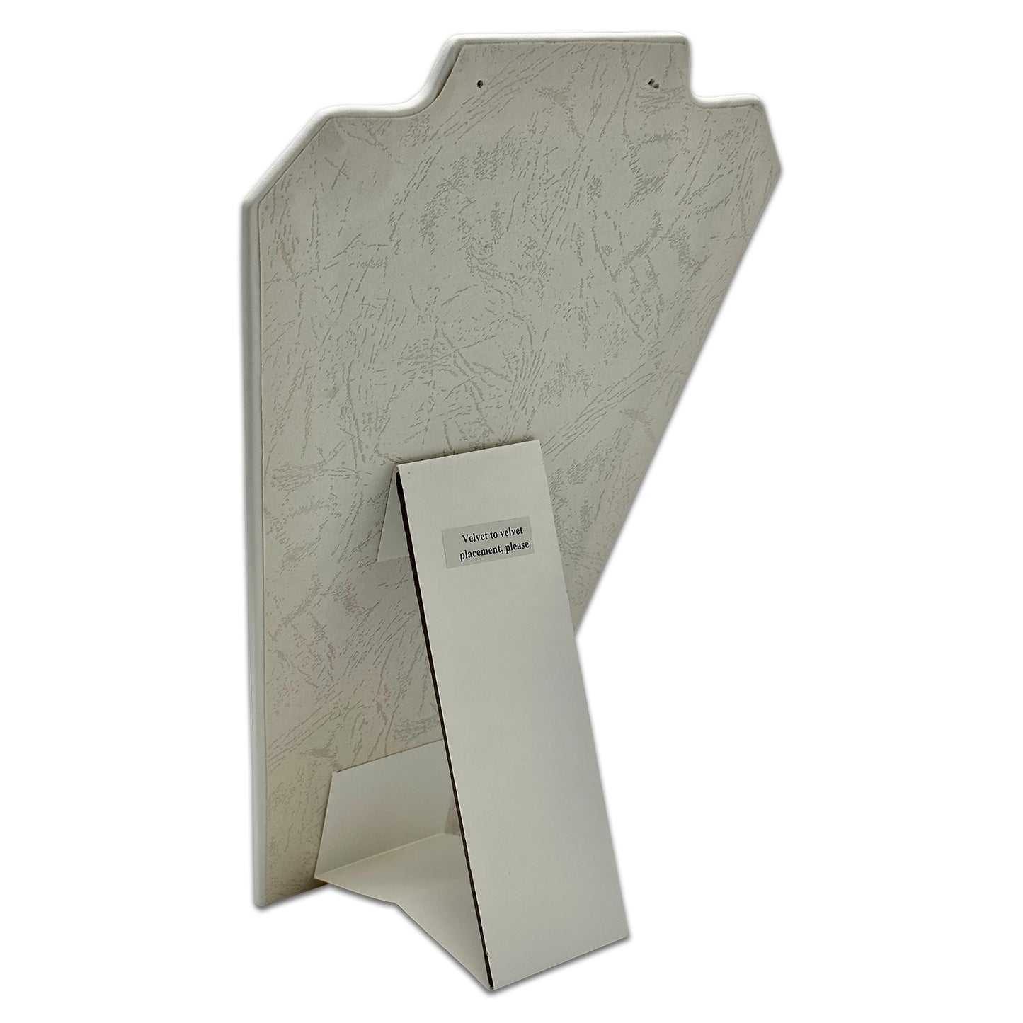 12 1/2" White Leatherette Necklace and Earring Easel Display (2-Pack)