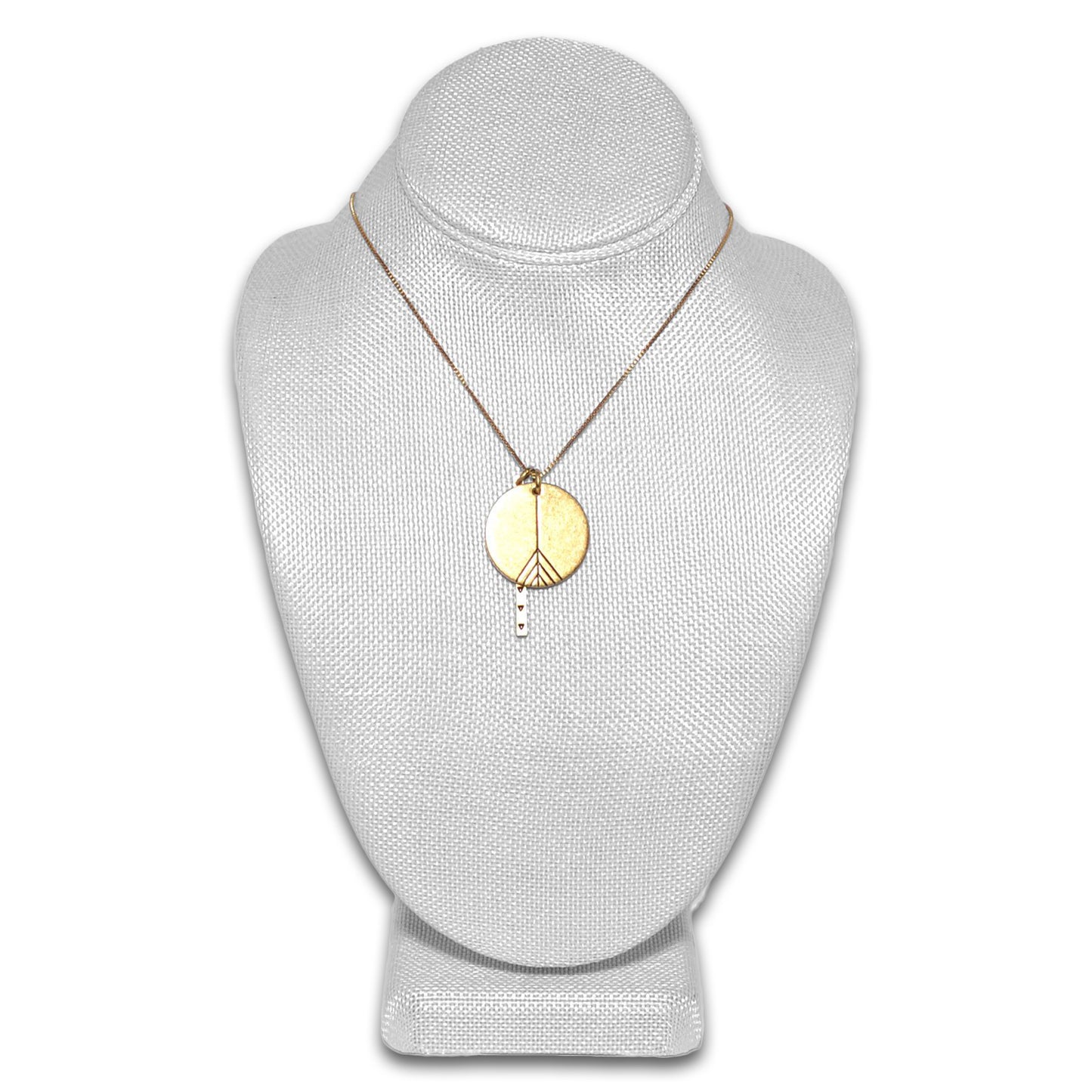 12" White Linen Burlap Necklace Bust