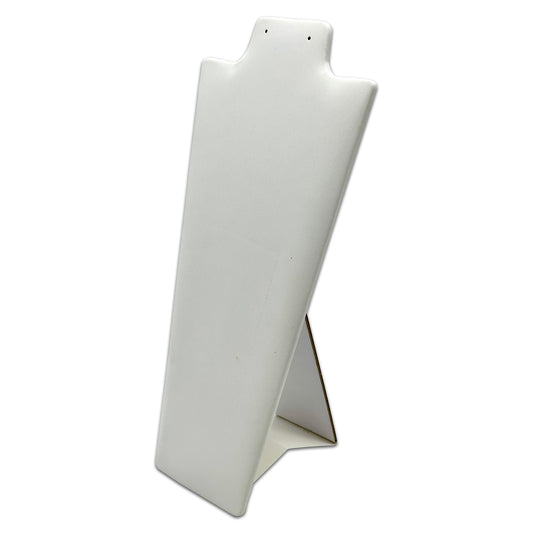 12" White Leatherette Necklace and Earring Easel Neckform Display (2-Pack)