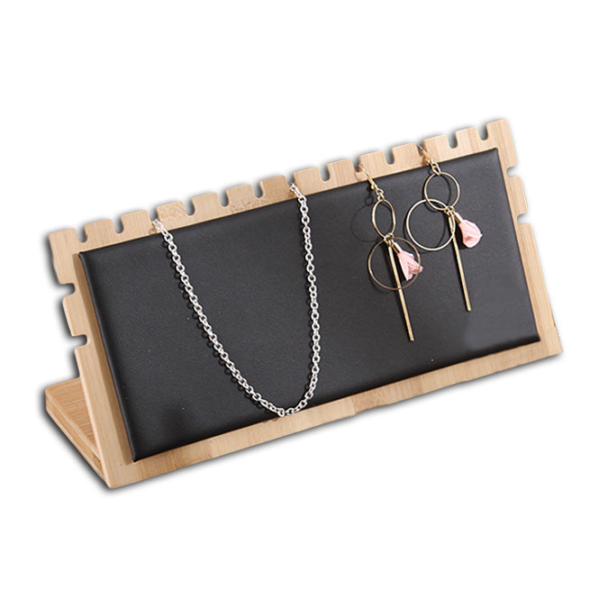 12 x 25cm Black Velvet Bamboo Necklace Jewelry Display Stand