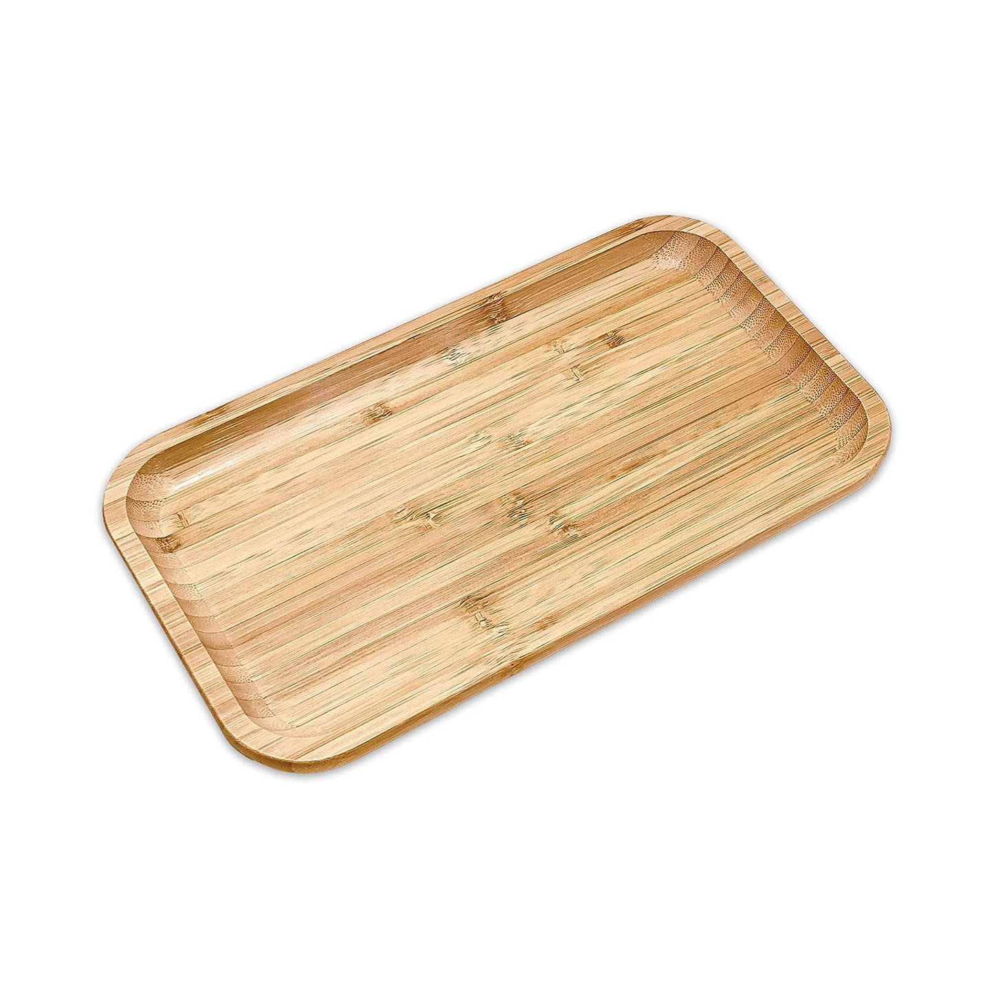 12" x 6" Bam & Boo Natural Bamboo Minimalist Rectangular Serving Tray