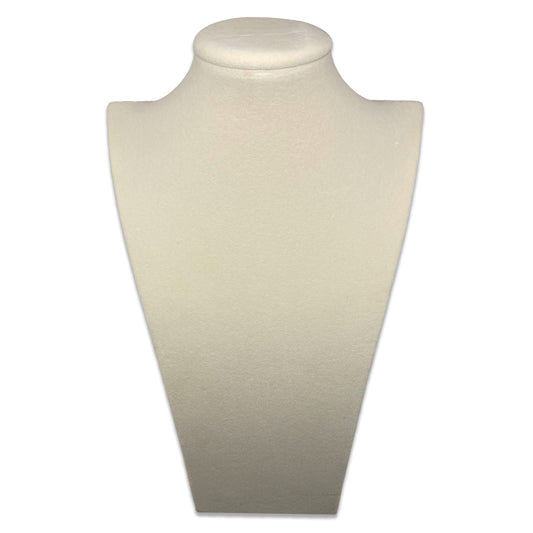 13" Beige Velvet Necklace Bust Display
