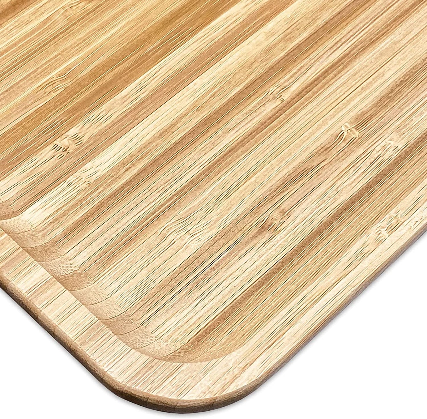 13" x 7" Natural Bamboo Minimalist Rectangular Serving Tray