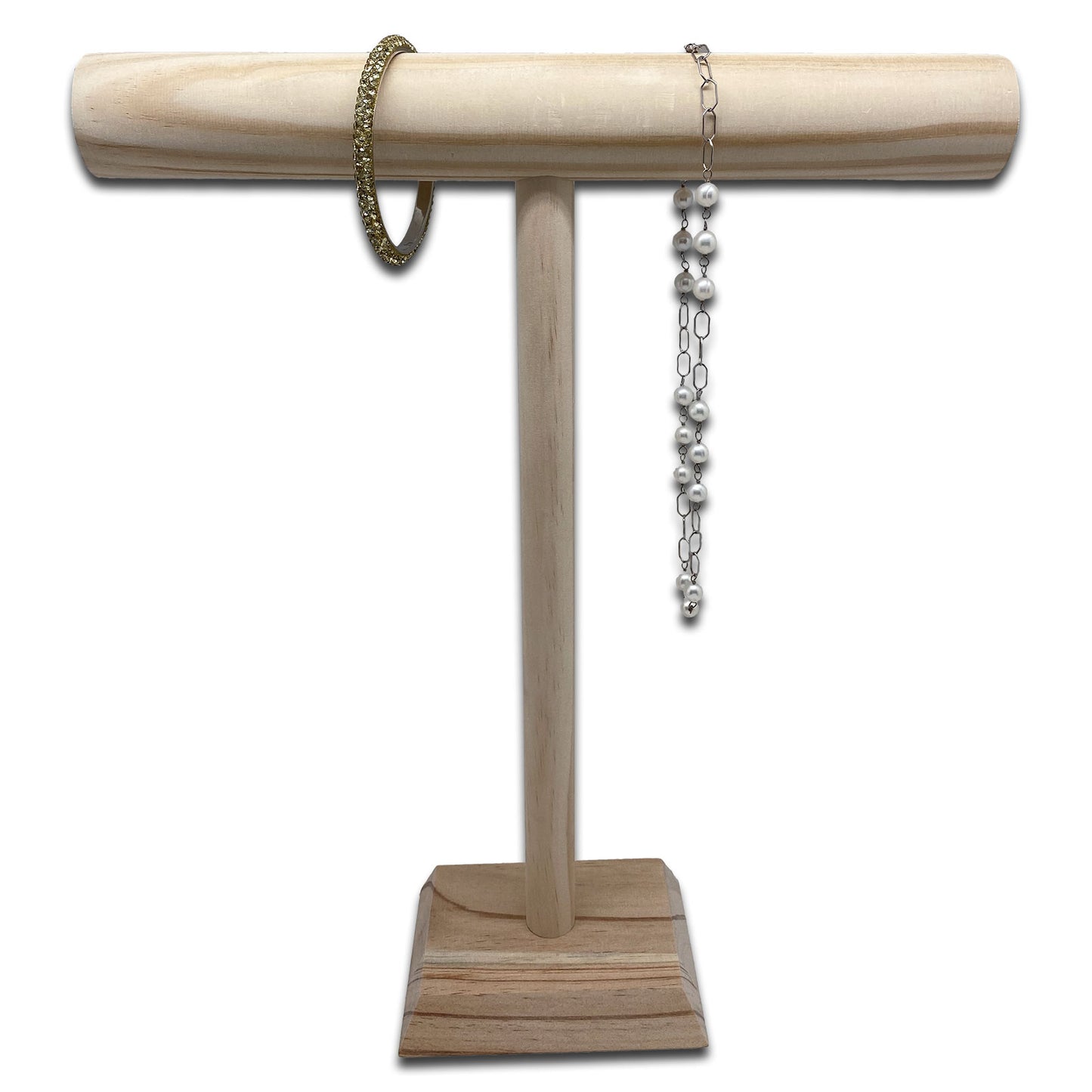 11 3/4" Natural Wood Single Round T-Bar Display