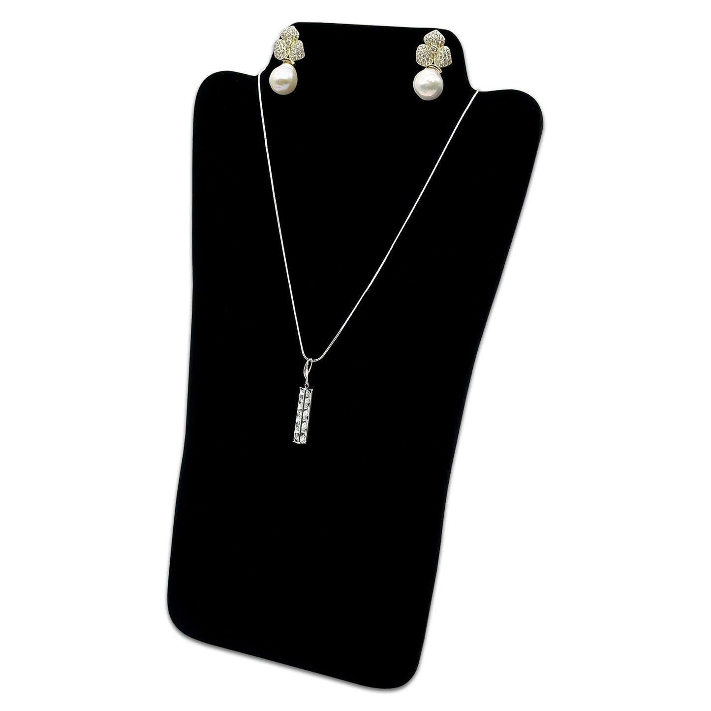 14 1/8" Black Velvet Easel Display for Earring and Necklace (2-Pack)