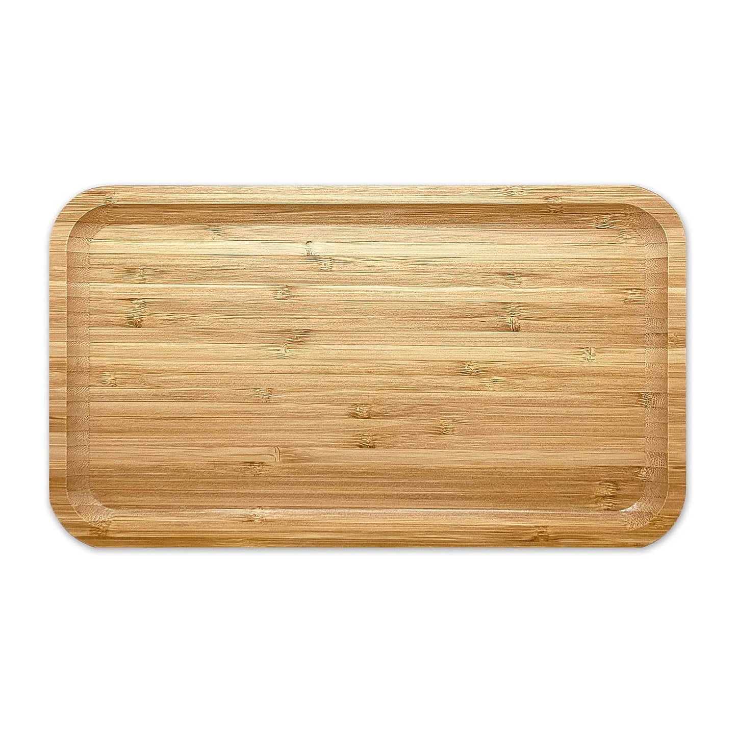 14" x 8" Natural Bamboo Minimalist Rectangular Serving Tray