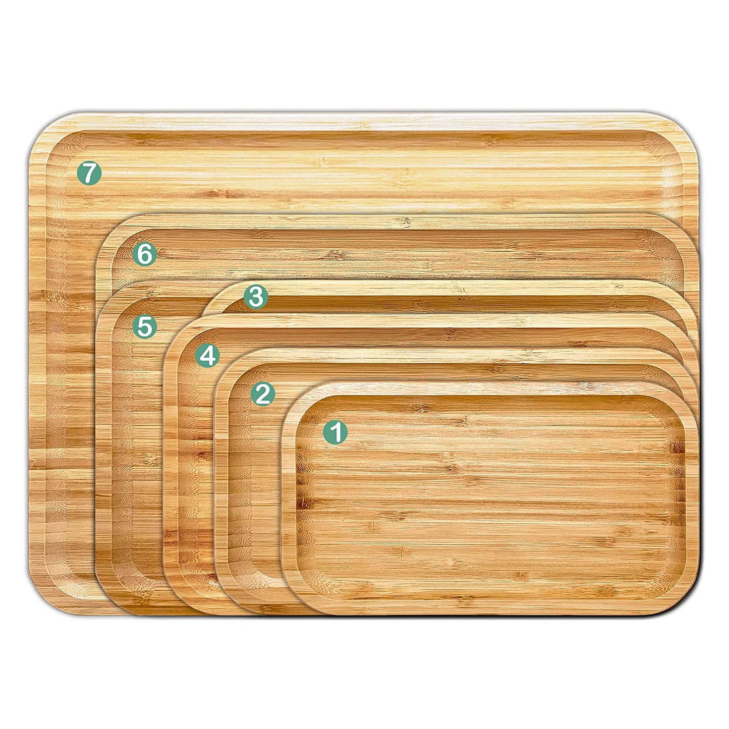 14" x 8" Natural Bamboo Minimalist Rectangular Serving Tray
