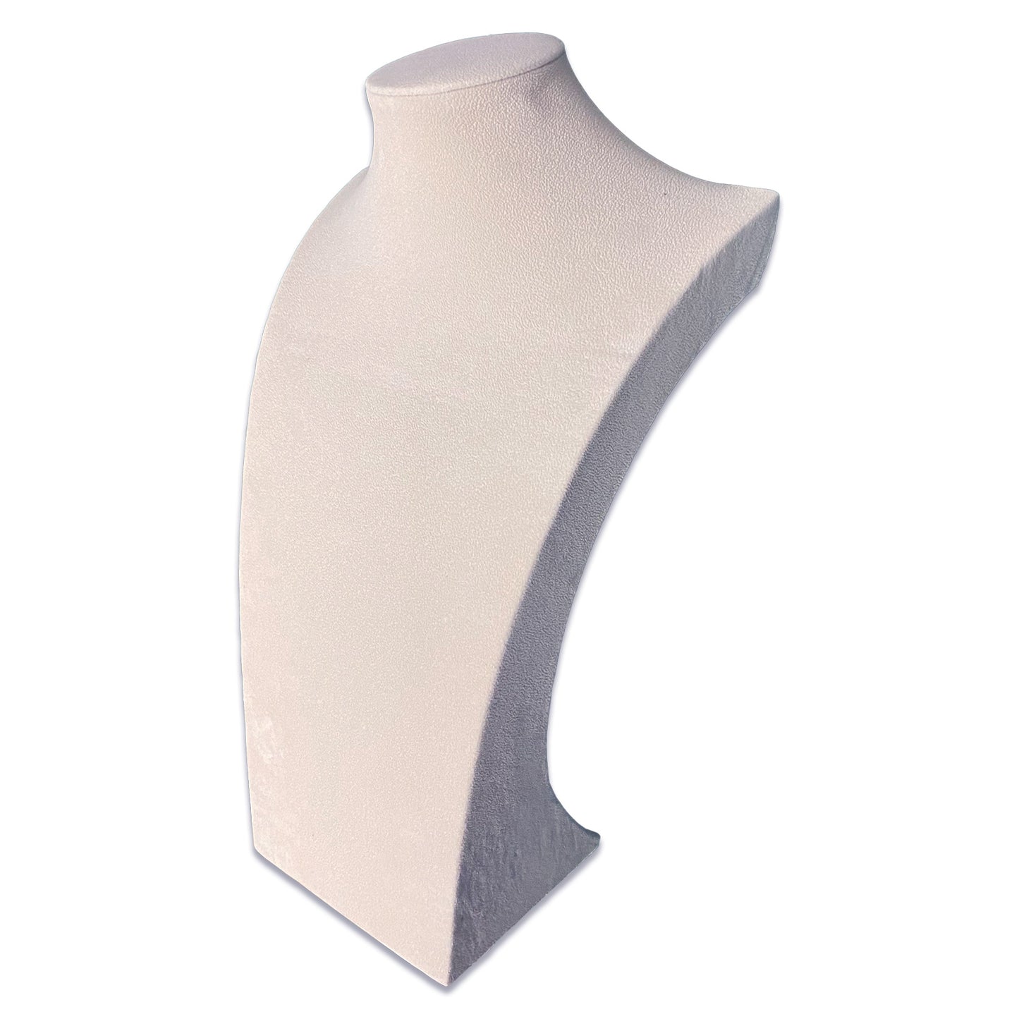 15" Beige Suede Necklace Bust Display