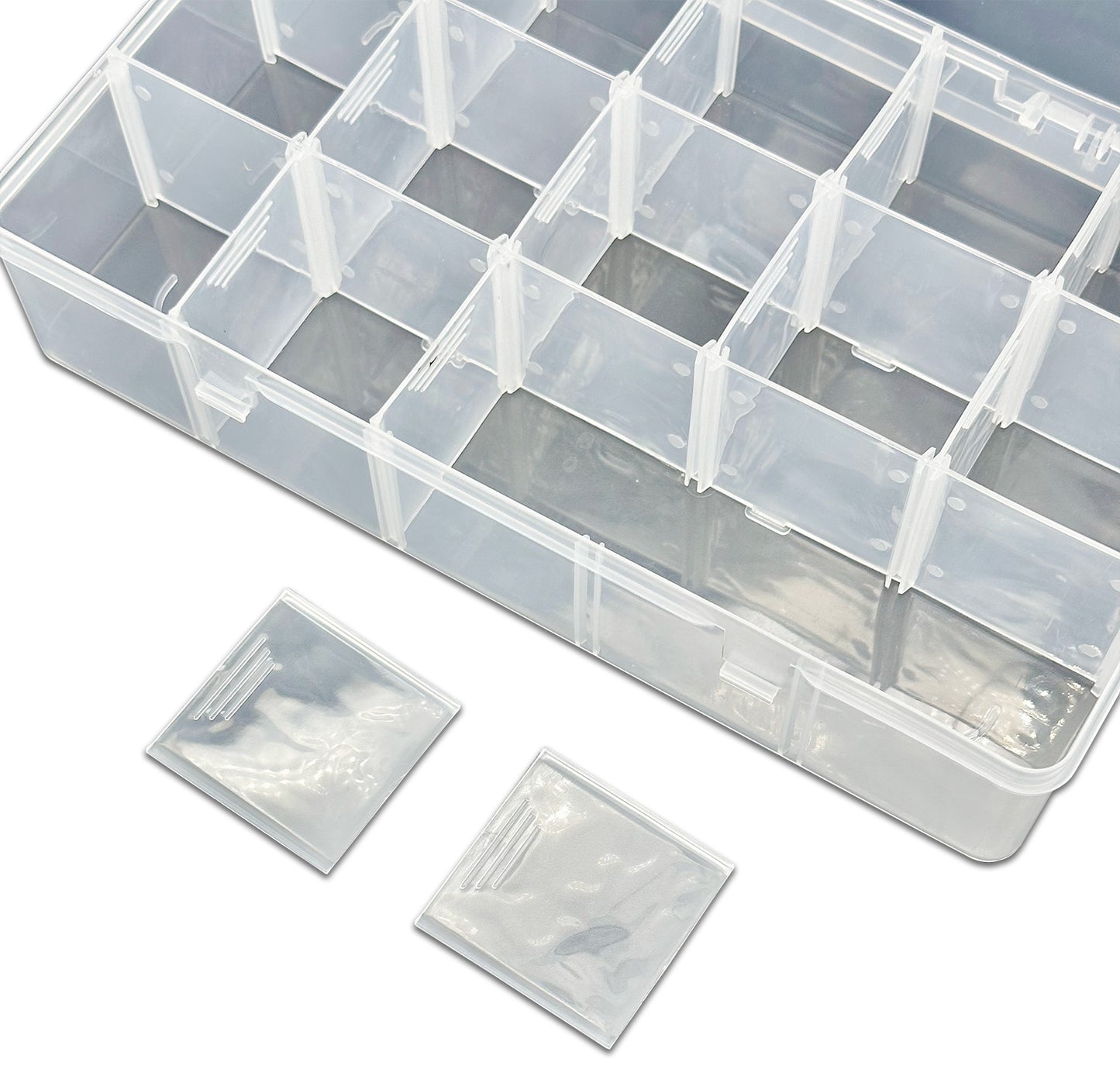 15 Grid Clear Plastic Compartment Organizer Storage Case