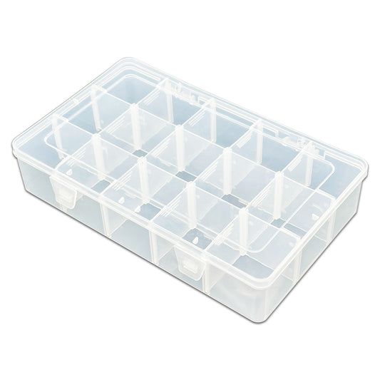 15 Grid Clear Plastic Compartment Organizer Storage Case