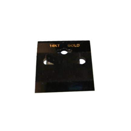1 1/2"W x 1 1/2"H Black Hanging Earring Card with "14KT GOLD"