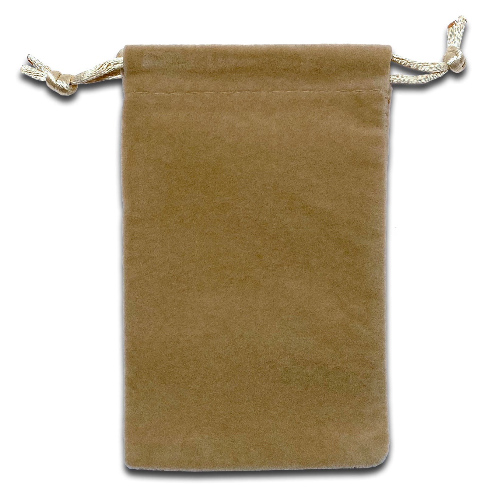 3" x 4 1/2" Beige Velvet Drawstring Pouch