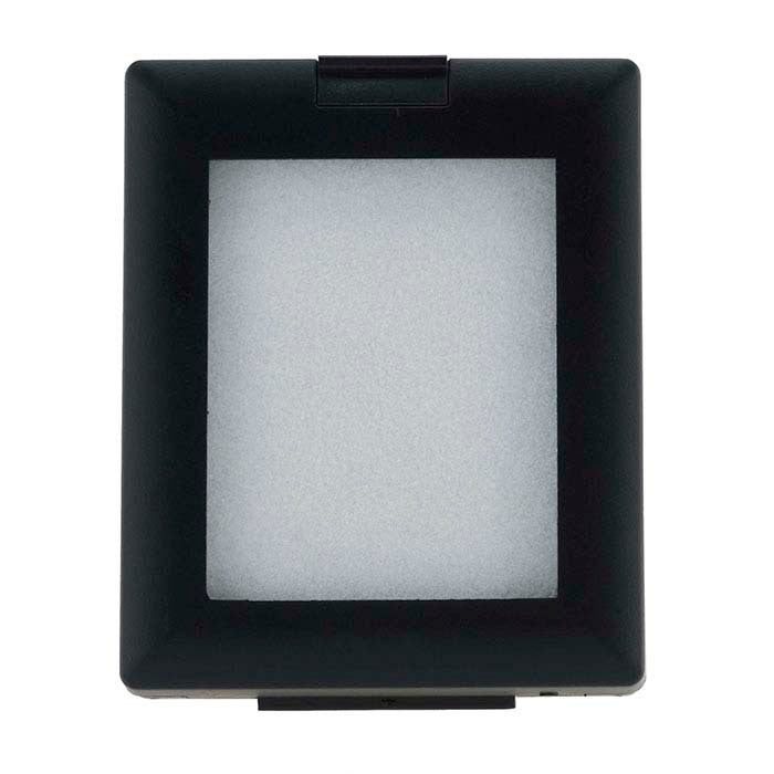 2 1/4" x 2 3/4" Black Plastic Gem Box with Glass Window Lid and Easel