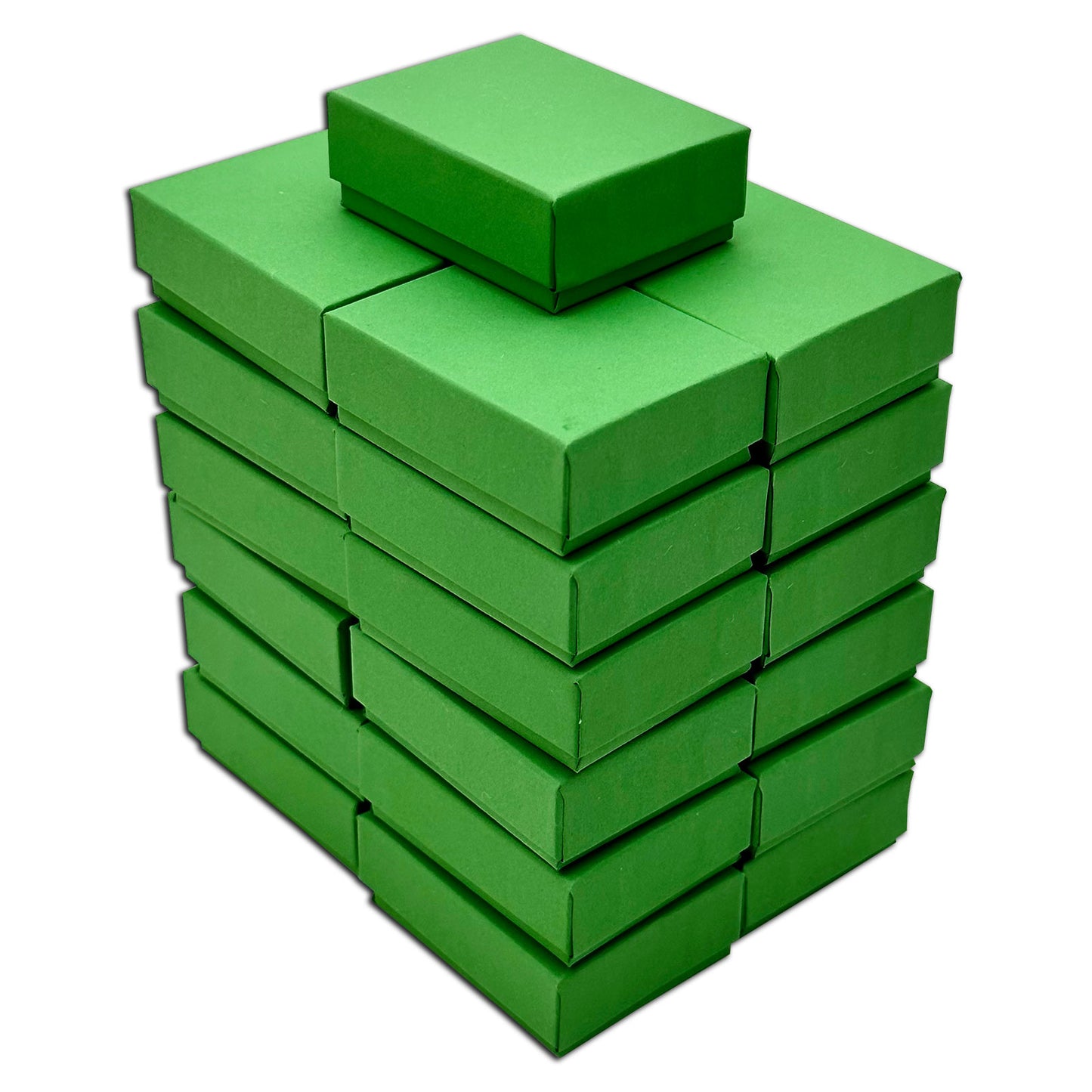 2 1/8" x 1 5/8" x 3/4" Light Green Cotton Filled Paper Box