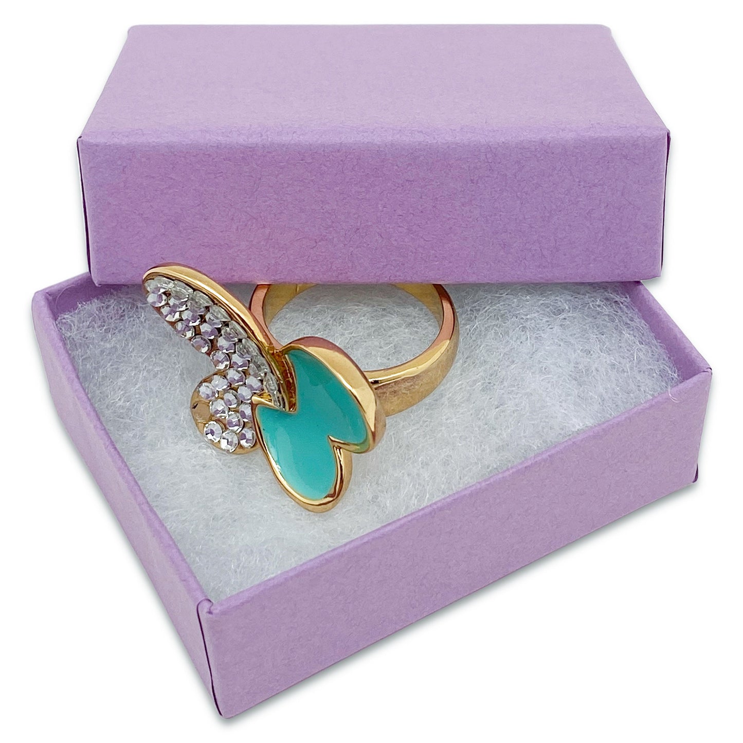 2 1/8" x 1 5/8" x 3/4" Matte Purple Cotton Filled Paper Box