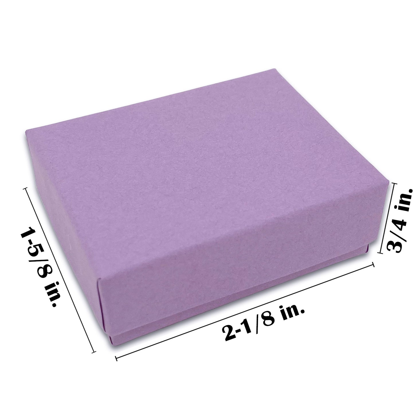 2 1/8" x 1 5/8" x 3/4" Matte Purple Cotton Filled Paper Box