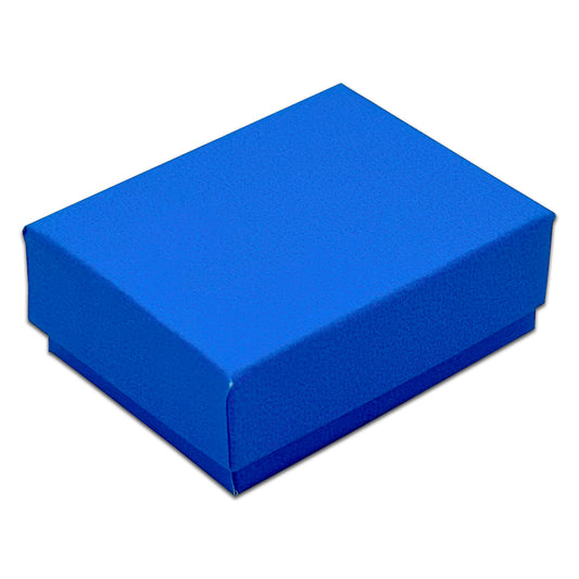 2 1/8" x 1 5/8" x 3/4" Neon Blue Cotton Filled Paper Box