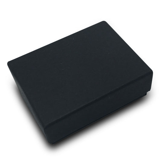 2 1/8"Wx 1 5/8"Dx 3/4"H Black Cotton Filled Paper Box