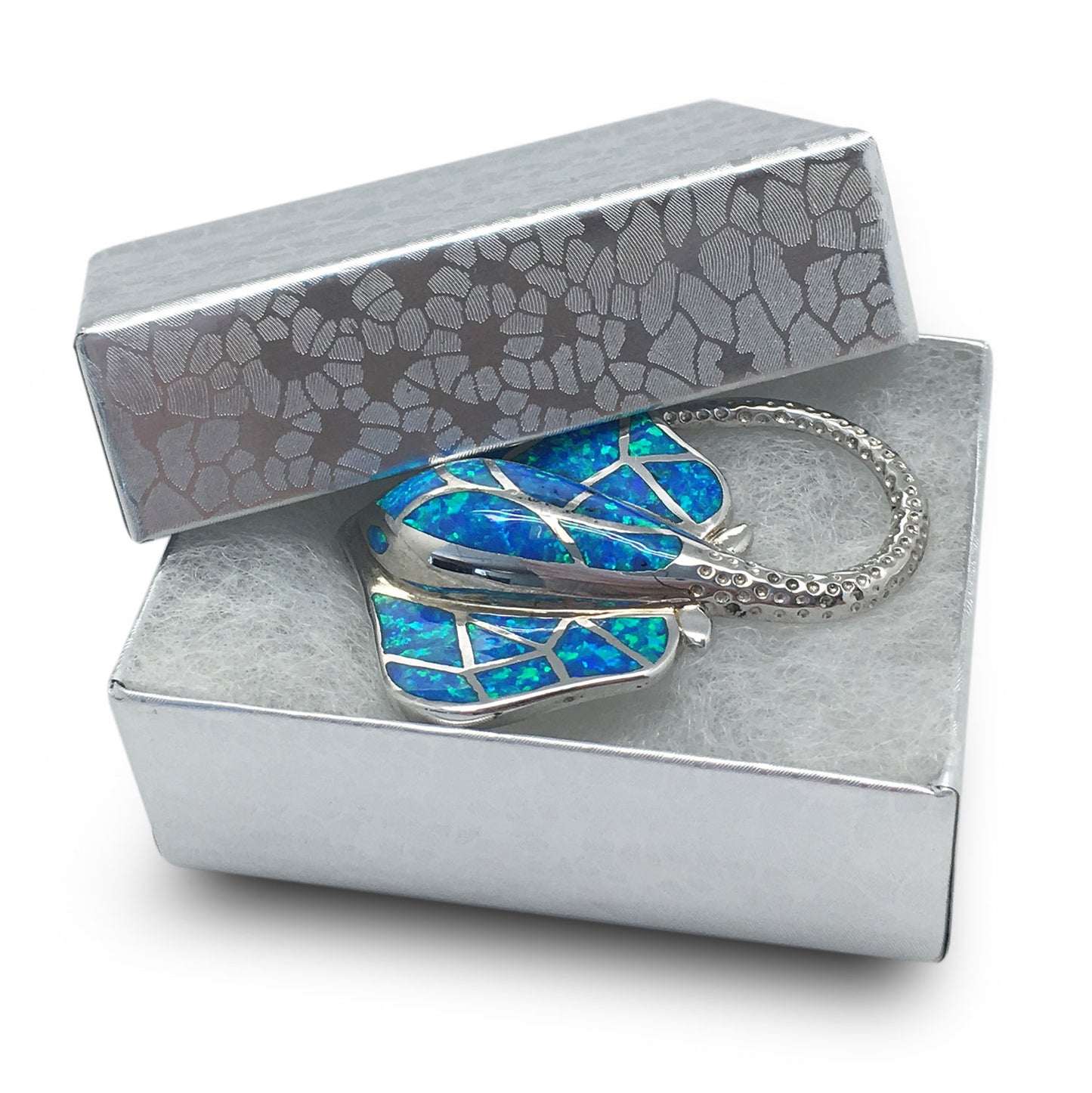 2 1/8"W x 1 5/8"D x 3/4"H Silver Cotton Filled Box