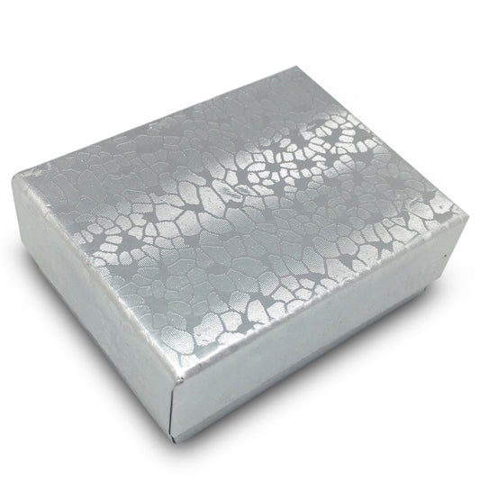 2 1/8"W x 1 5/8"D x 3/4"H Silver Cotton Filled Box