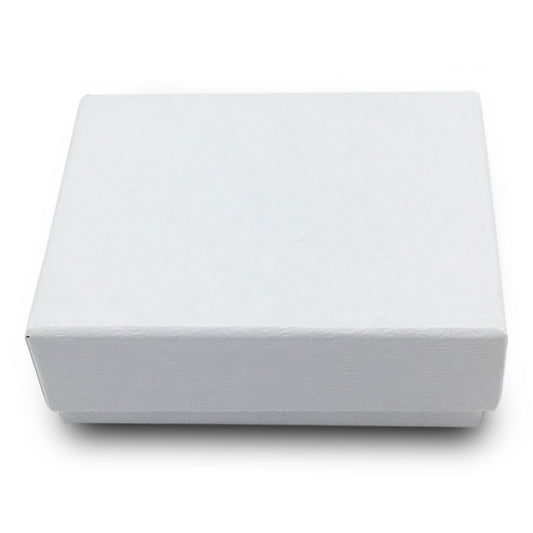 2 1/8" x 1 5/8" x 3/4" White Swirl Cotton Filled Paper Box