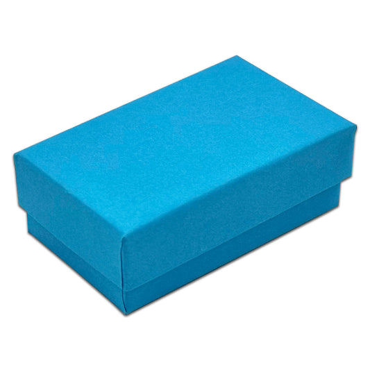 2 5/8" x 1 5/8" x 1" Azure Blue Cotton Filled Paper Box