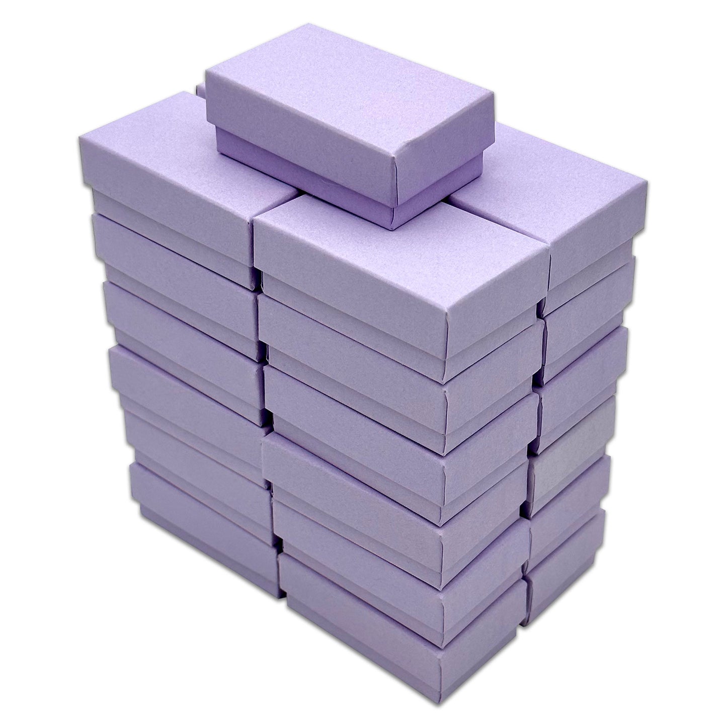 2 5/8" x 1 5/8" x 1" Light Lavender Cotton Filled Paper Box