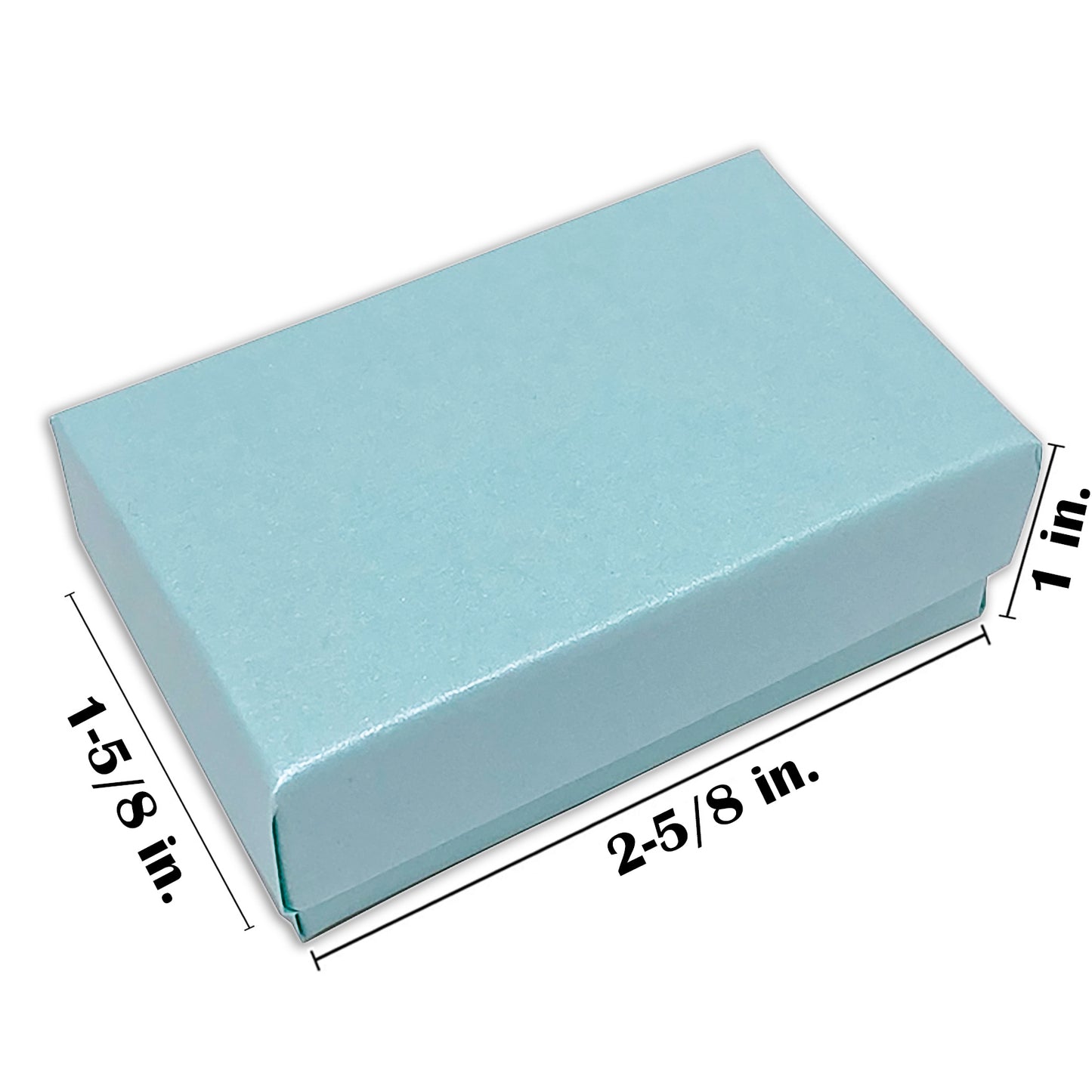 2 5/8" x 1 5/8" x 1" Light Pearl Teal Cotton Filled Paper Box