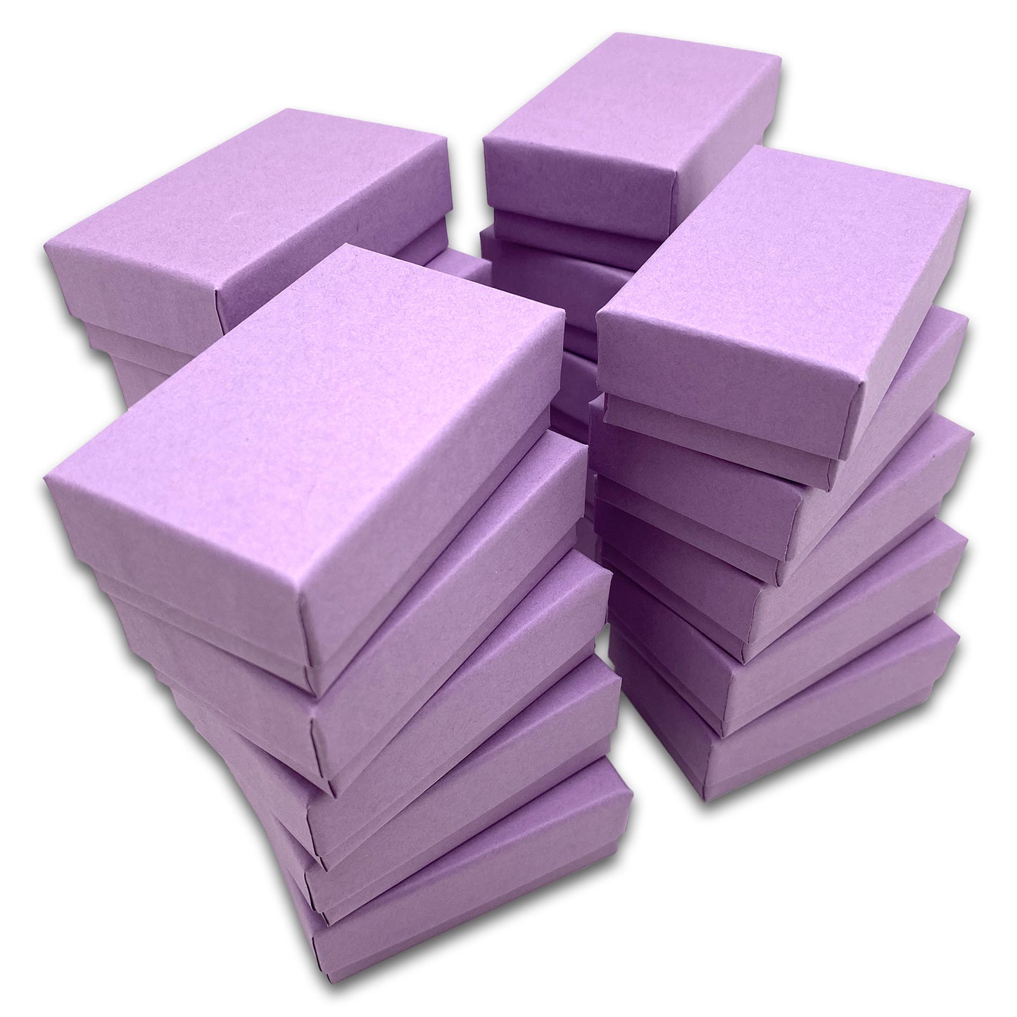 2 5/8" x 1 5/8" x 1" Matte Purple Cotton Filled Paper Box