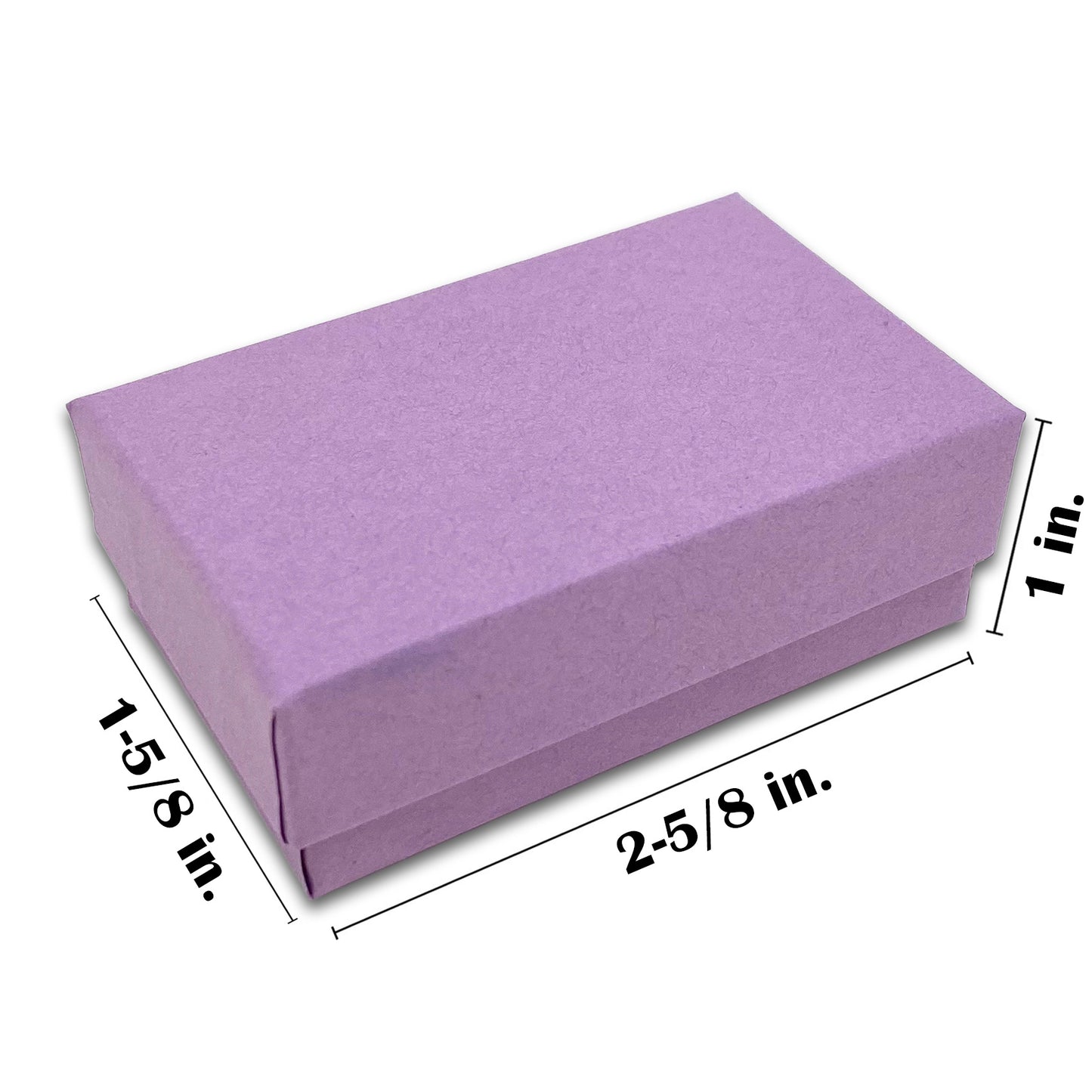 2 5/8" x 1 5/8" x 1" Matte Purple Cotton Filled Paper Box