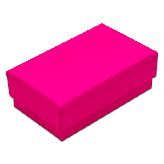 2 5/8" x 1 5/8" x 1" Neon Fuchsia Cotton Filled Paper Box