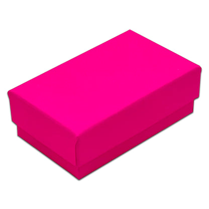 2 5/8" x 1 5/8" x 1" Neon Fuchsia Cotton Filled Paper Box