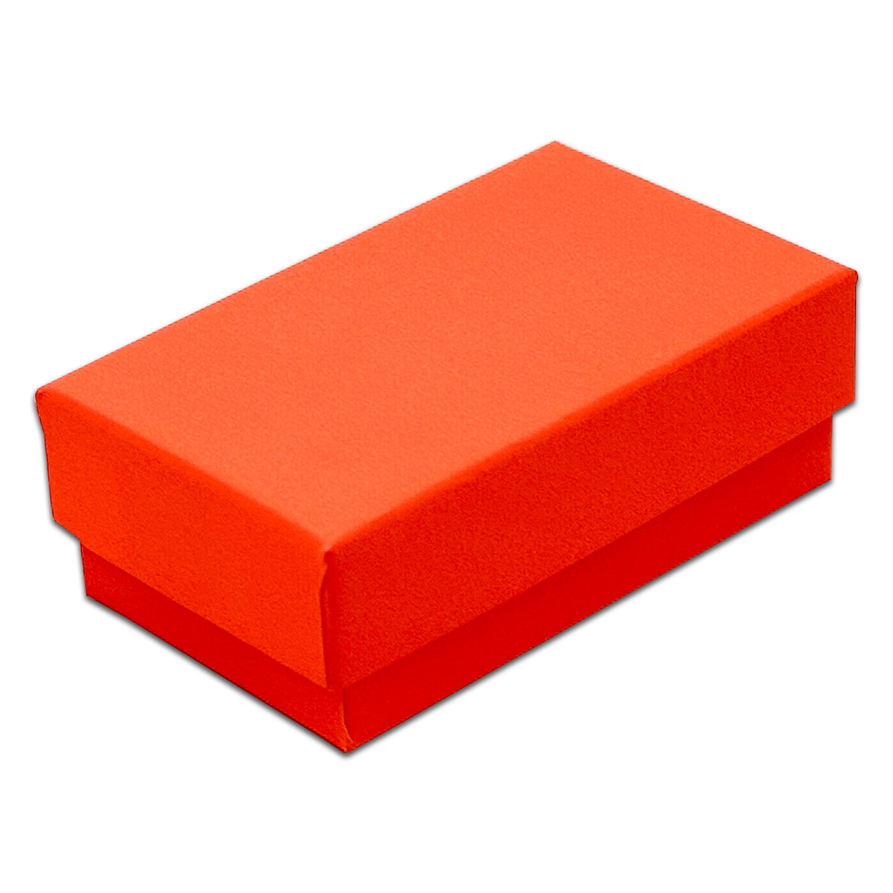 2 5/8" x 1 5/8" x 1" Neon Orange Cotton Filled Paper Box