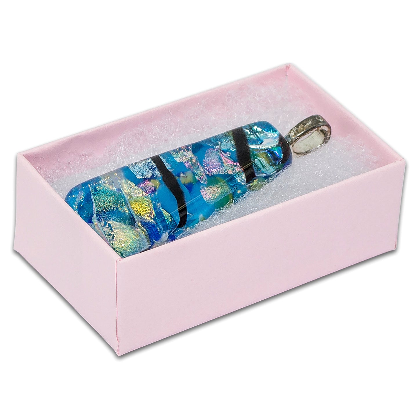 2 5/8" x 1 5/8" x 1" Pink Cotton Filled Paper Box