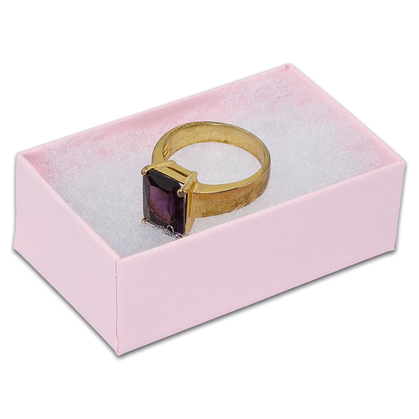 2 5/8" x 1 5/8" x 1" Pink Cotton Filled Paper Box