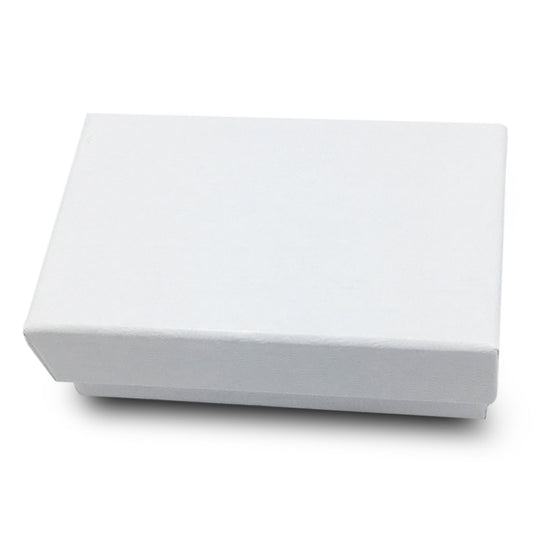 2 5/8" x 1 1/2" x 1" White Swirl Cotton Filled Paper Box