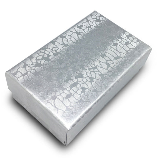 2 5/8"W x 1 1/2"D x 1"H Silver Cotton Filled Box