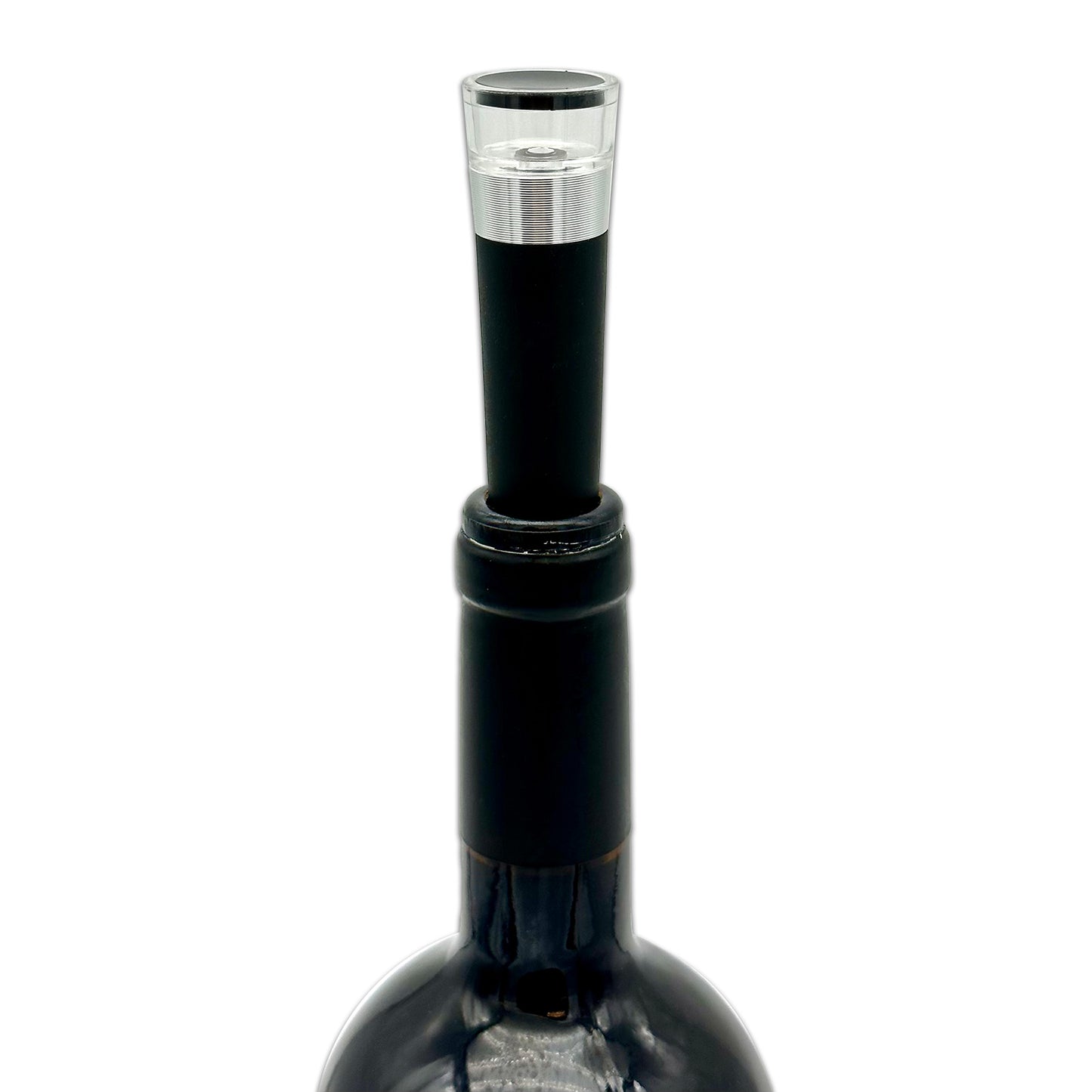 2-Pack of Wine Bottle Silicone Stoppers with Built-In Vacuum Pump