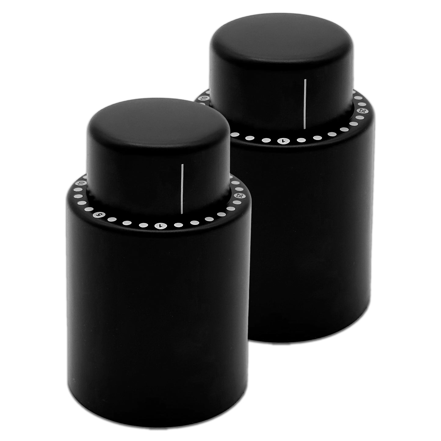 2-Pack of Wine Bottle Stoppers with Built-In Vacuum Pump and Date Indicator