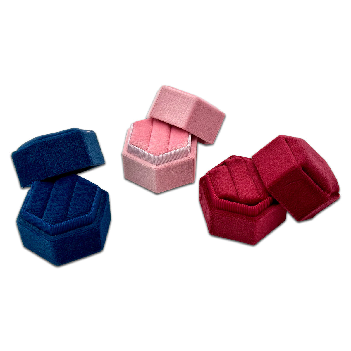 2-x-1-75-pink-velvet-hexagon-double-ring-box-jpi-display