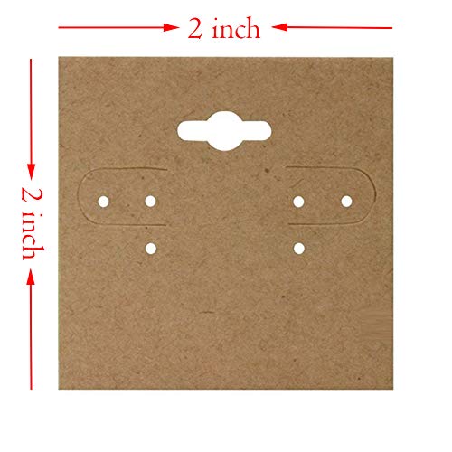 2" x 2" Kraft Paper Hanging Earring Cards