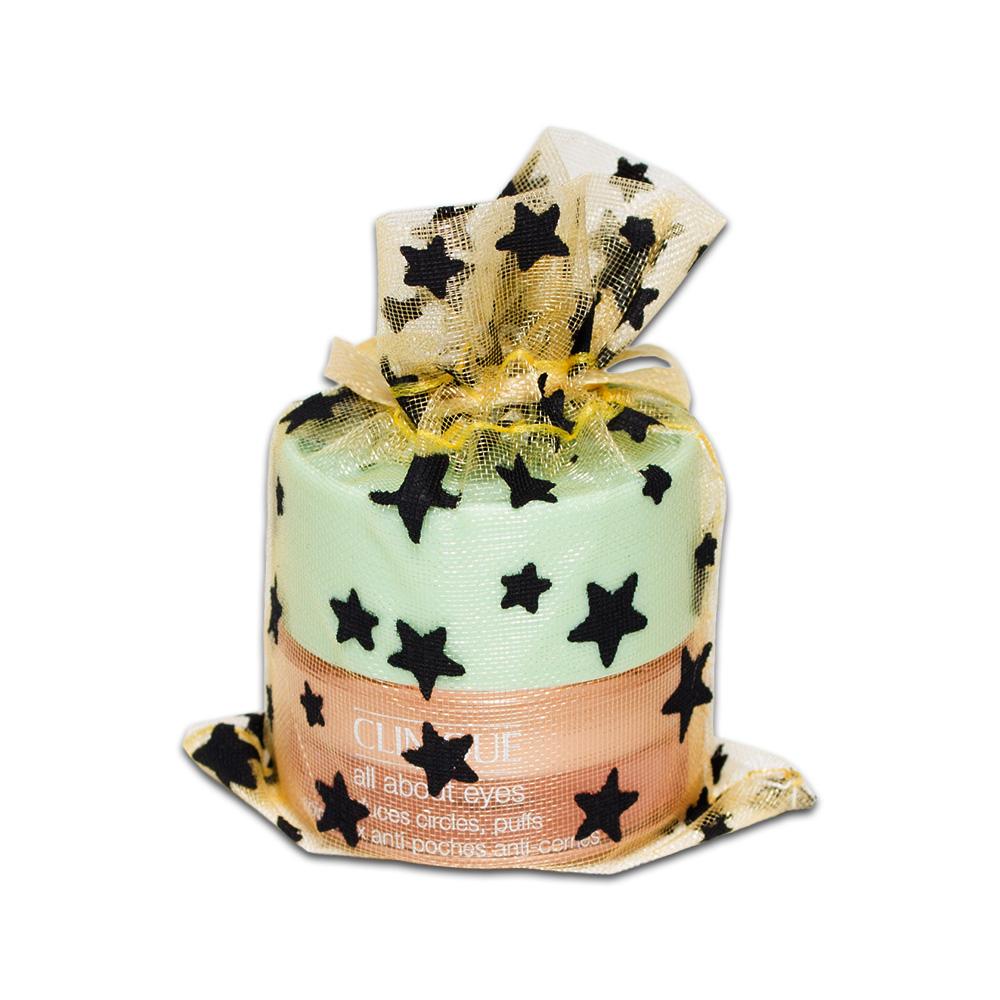 Gold with Black Star Organza Drawstring Pouch Gift Bags