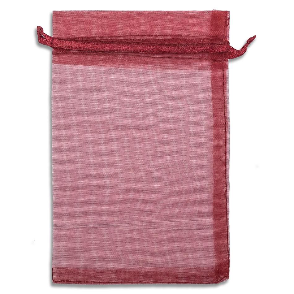 Maroon Organza Drawstring Pouches