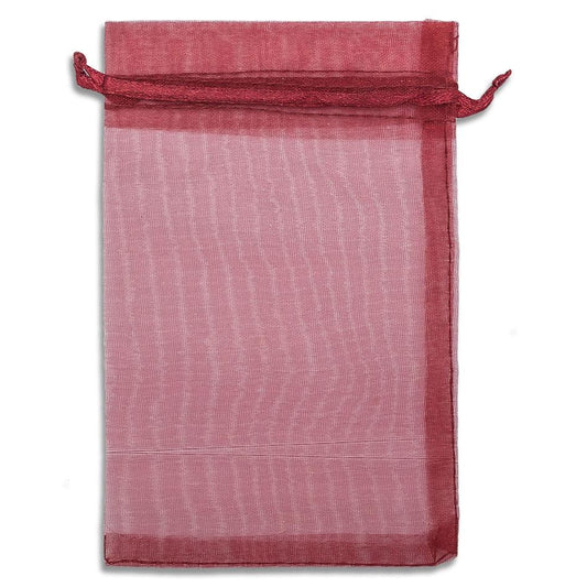 Maroon Organza Drawstring Pouches